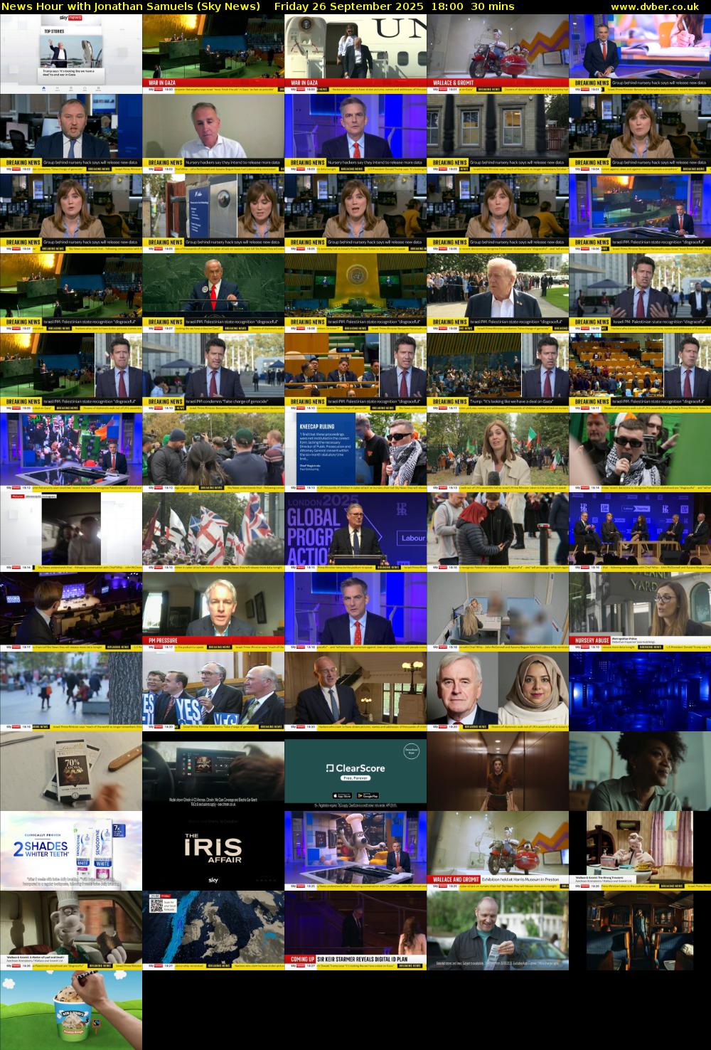 News Hour with Jonathan Samuels (Sky News) Friday 26 September 2025 18:00 - 18:30