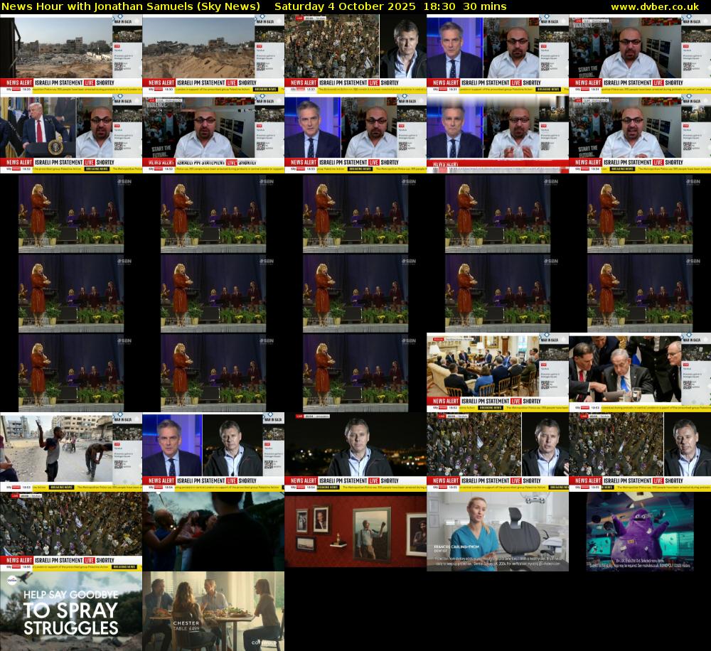 News Hour with Jonathan Samuels (Sky News) Saturday 4 October 2025 18:30 - 19:00