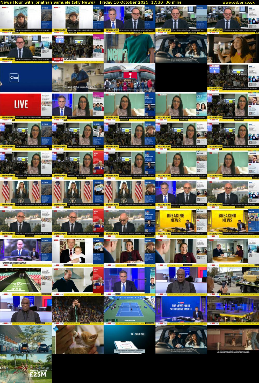 News Hour with Jonathan Samuels (Sky News) Friday 10 October 2025 17:30 - 18:00