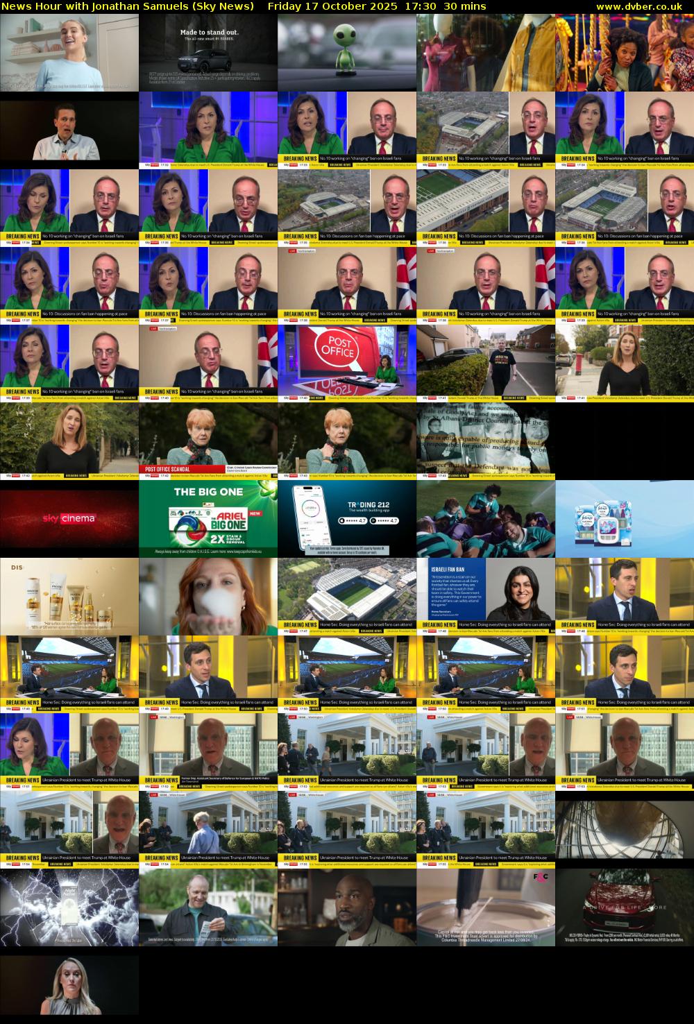 News Hour with Jonathan Samuels (Sky News) Friday 17 October 2025 17:30 - 18:00