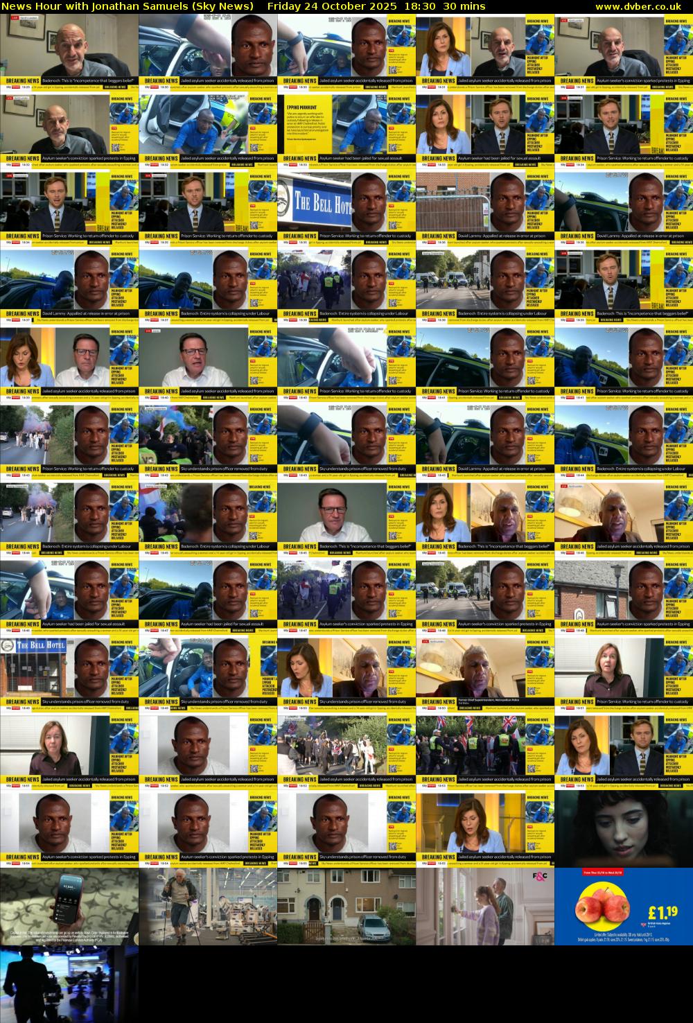 News Hour with Jonathan Samuels (Sky News) Friday 24 October 2025 18:30 - 19:00