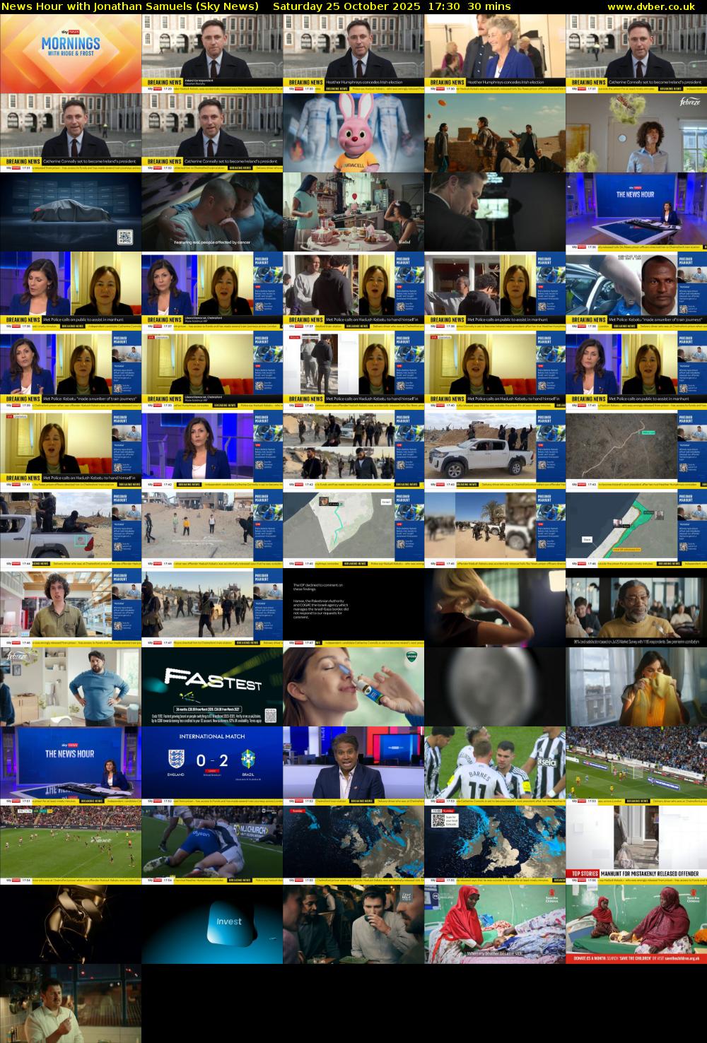 News Hour with Jonathan Samuels (Sky News) Saturday 25 October 2025 17:30 - 18:00