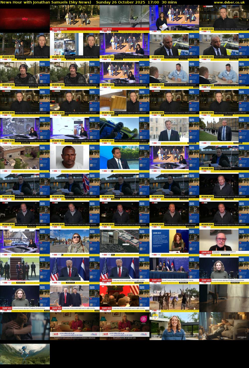 News Hour with Jonathan Samuels (Sky News) Sunday 26 October 2025 17:00 - 17:30