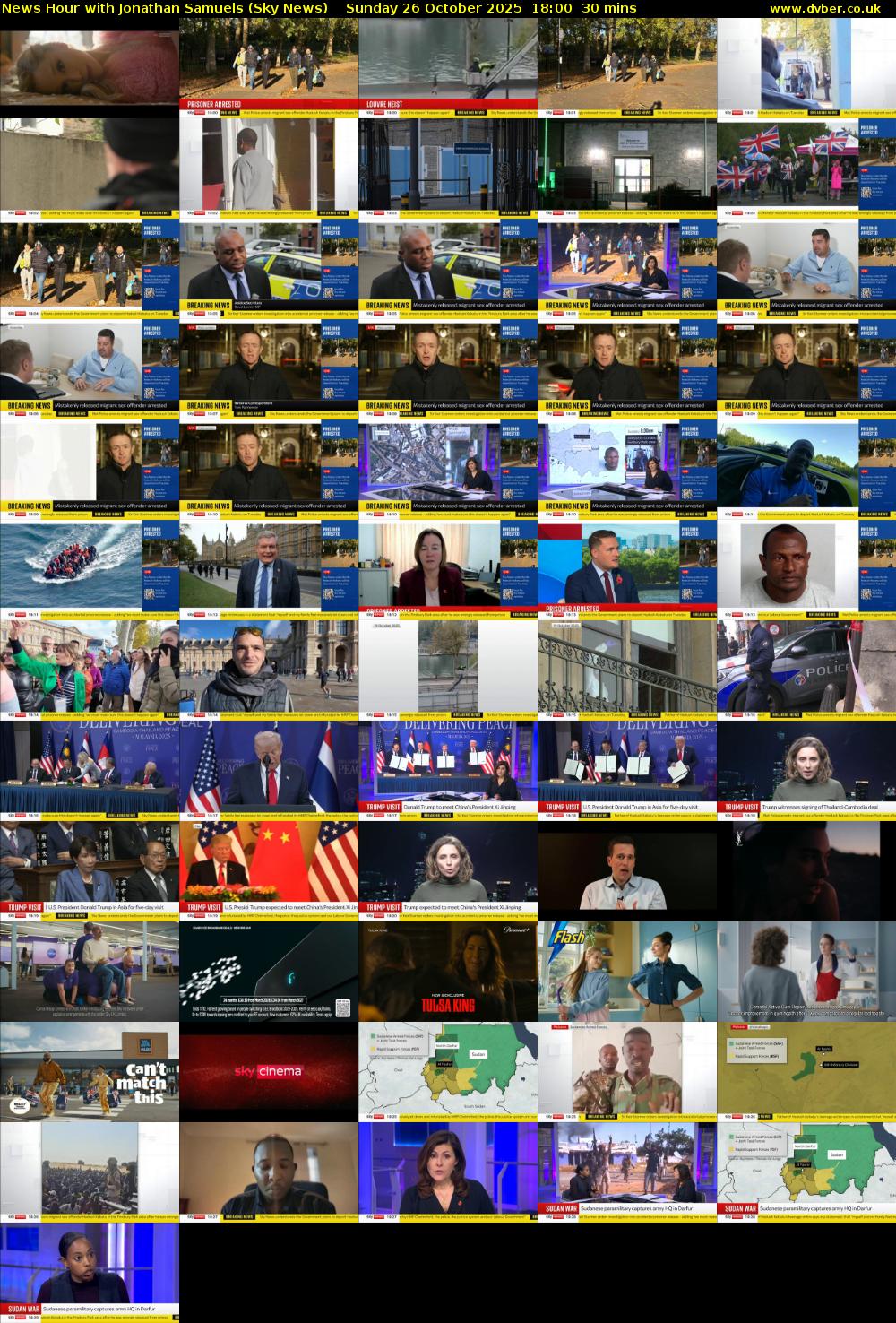 News Hour with Jonathan Samuels (Sky News) Sunday 26 October 2025 18:00 - 18:30