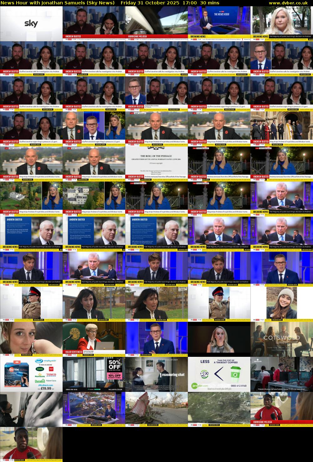 News Hour with Jonathan Samuels (Sky News) Friday 31 October 2025 17:00 - 17:30