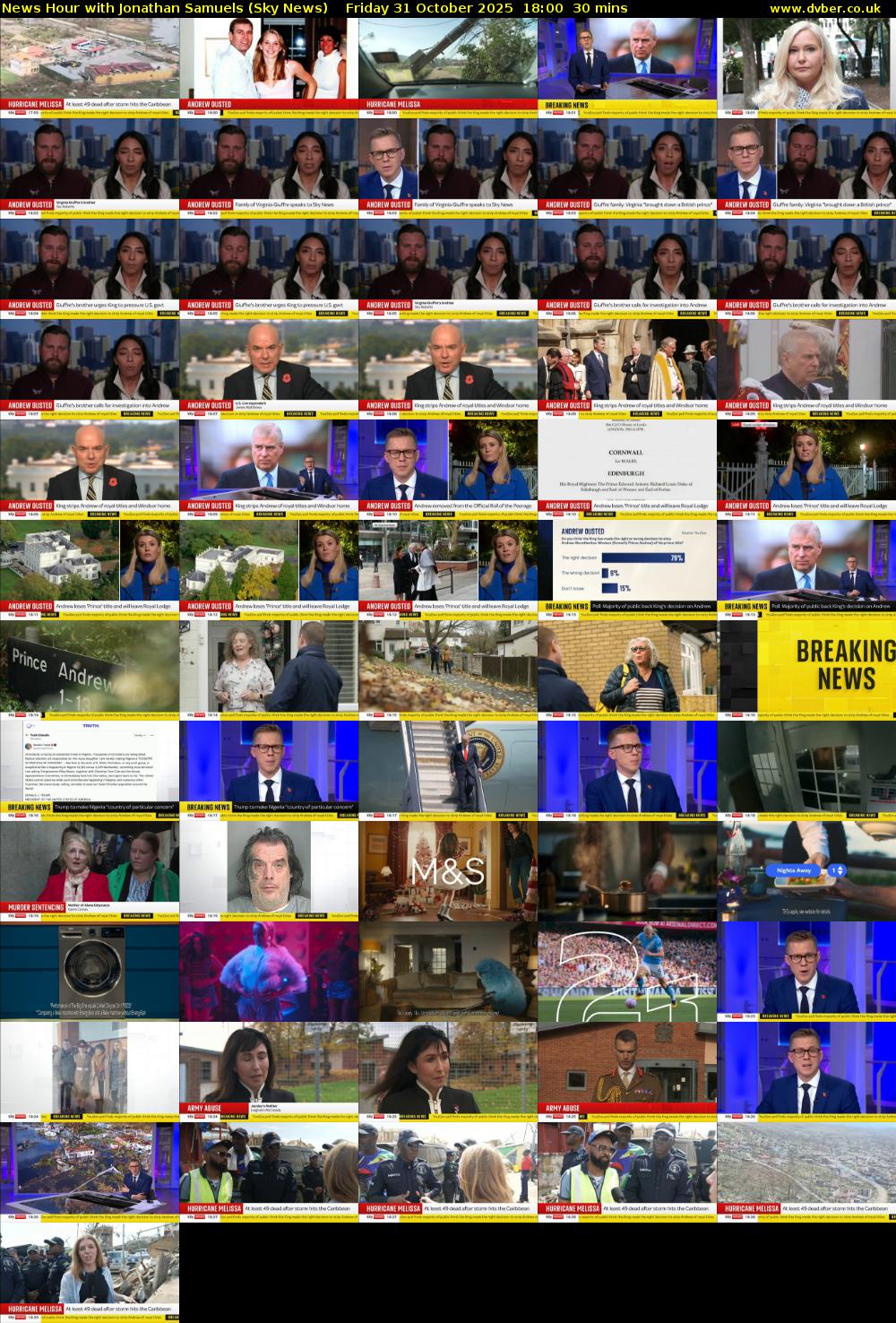 News Hour with Jonathan Samuels (Sky News) Friday 31 October 2025 18:00 - 18:30