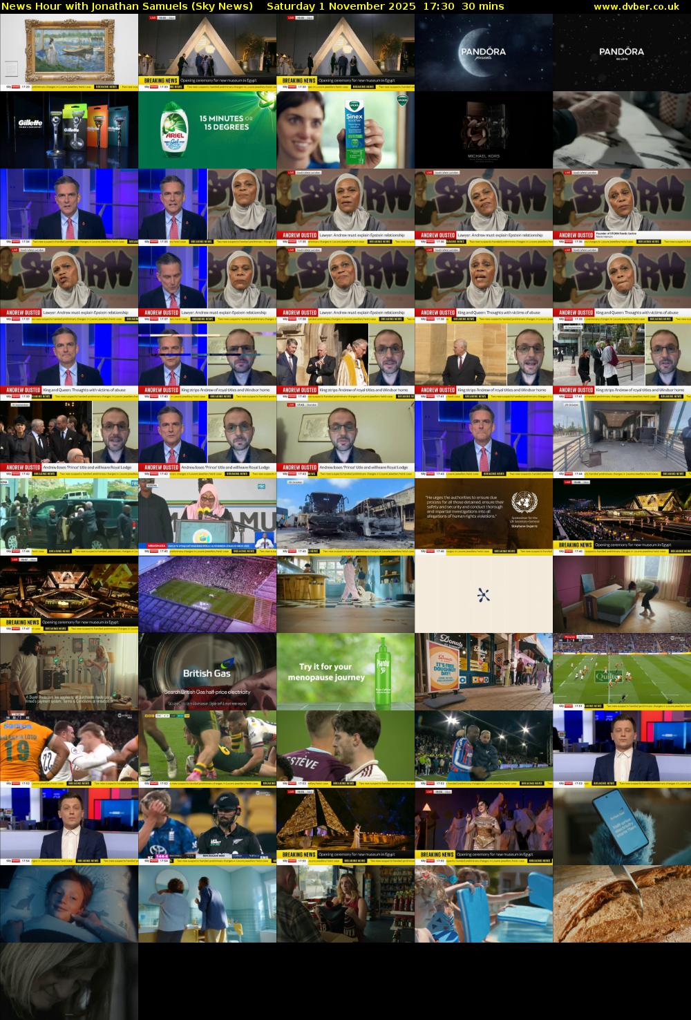 News Hour with Jonathan Samuels (Sky News) Saturday 1 November 2025 17:30 - 18:00