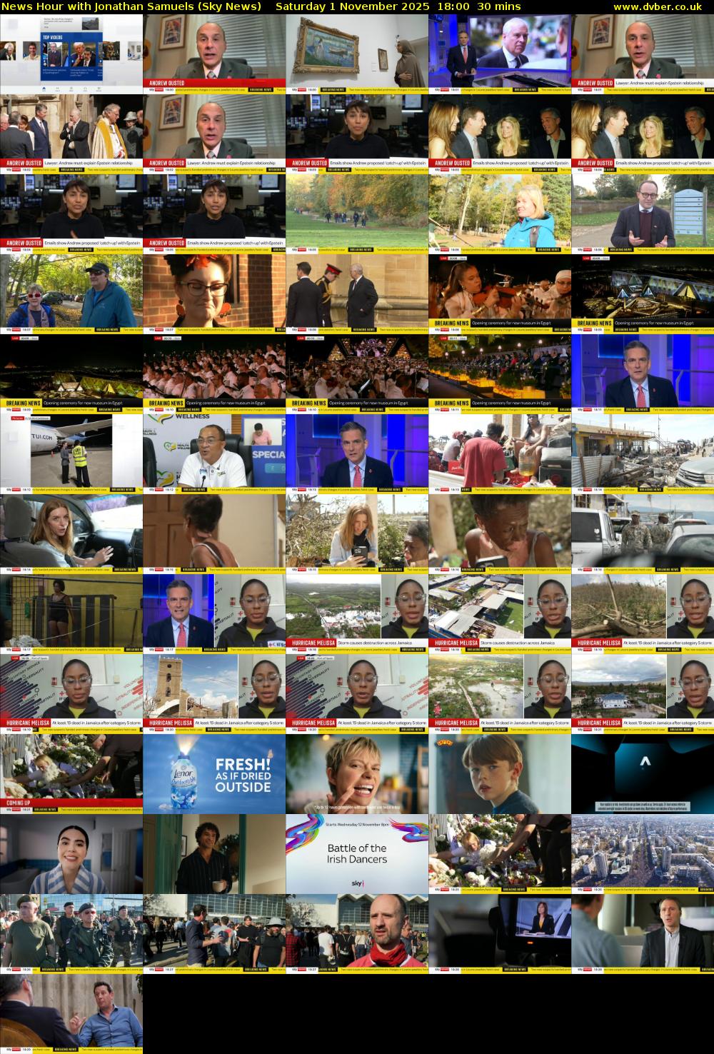 News Hour with Jonathan Samuels (Sky News) Saturday 1 November 2025 18:00 - 18:30