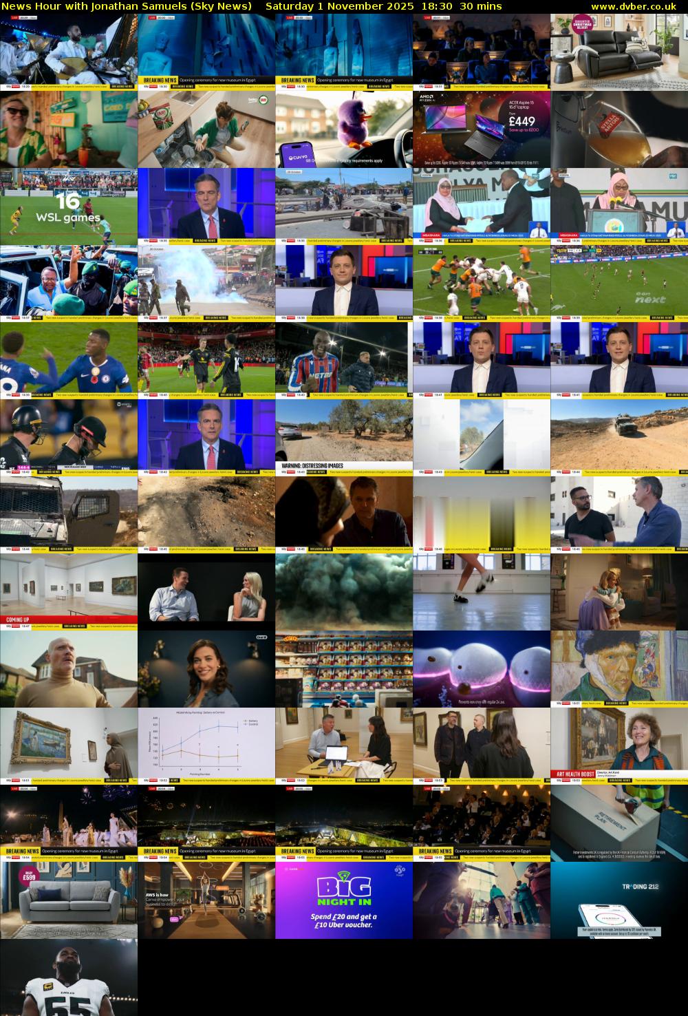 News Hour with Jonathan Samuels (Sky News) Saturday 1 November 2025 18:30 - 19:00