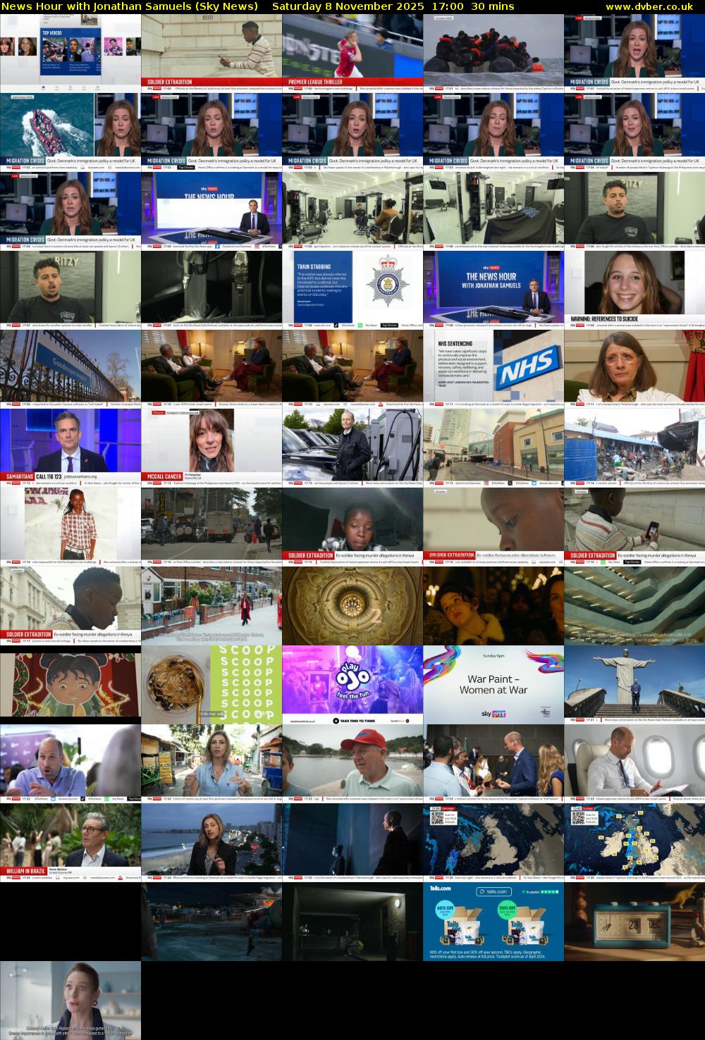 News Hour with Jonathan Samuels (Sky News) Saturday 8 November 2025 17:00 - 17:30