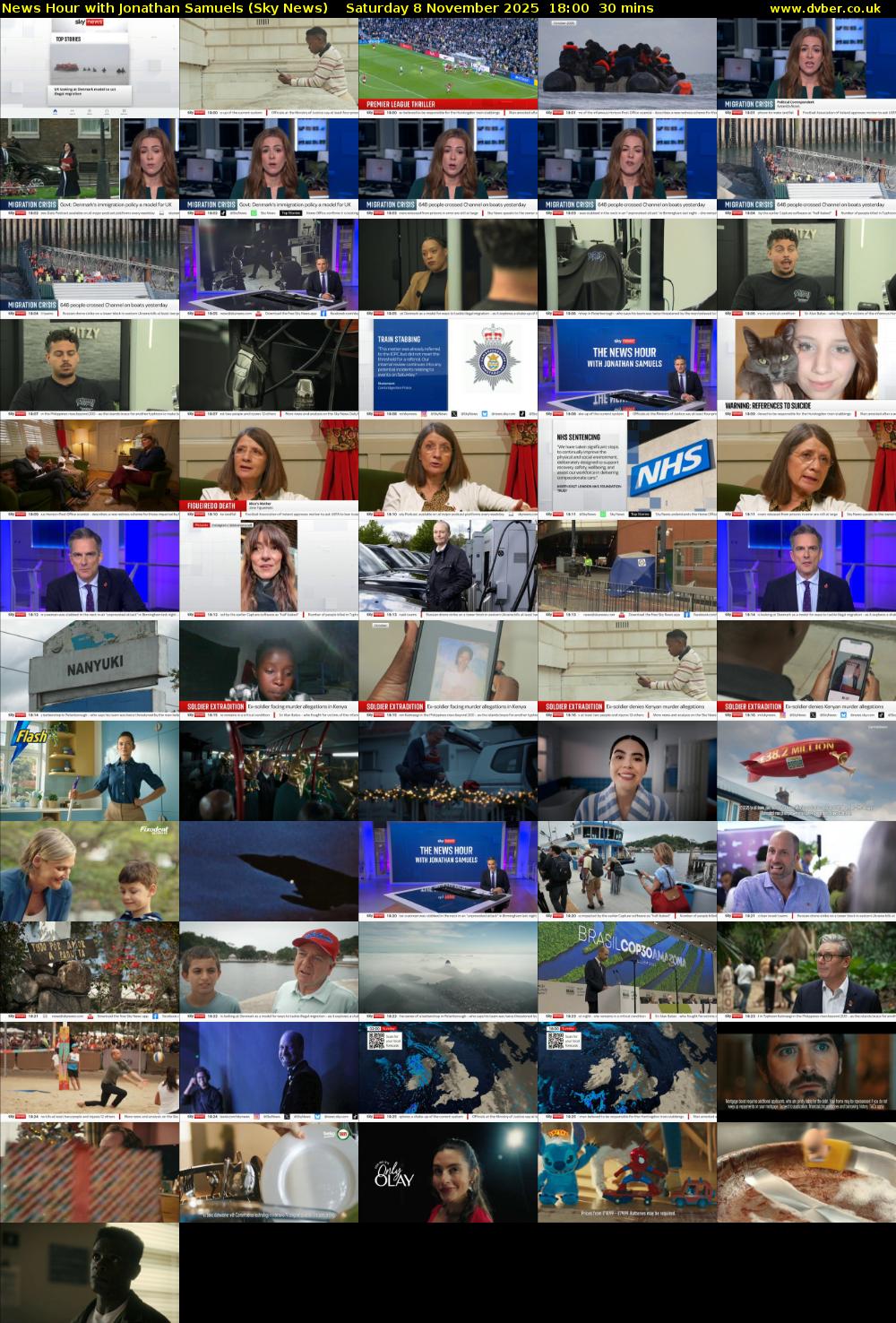 News Hour with Jonathan Samuels (Sky News) Saturday 8 November 2025 18:00 - 18:30