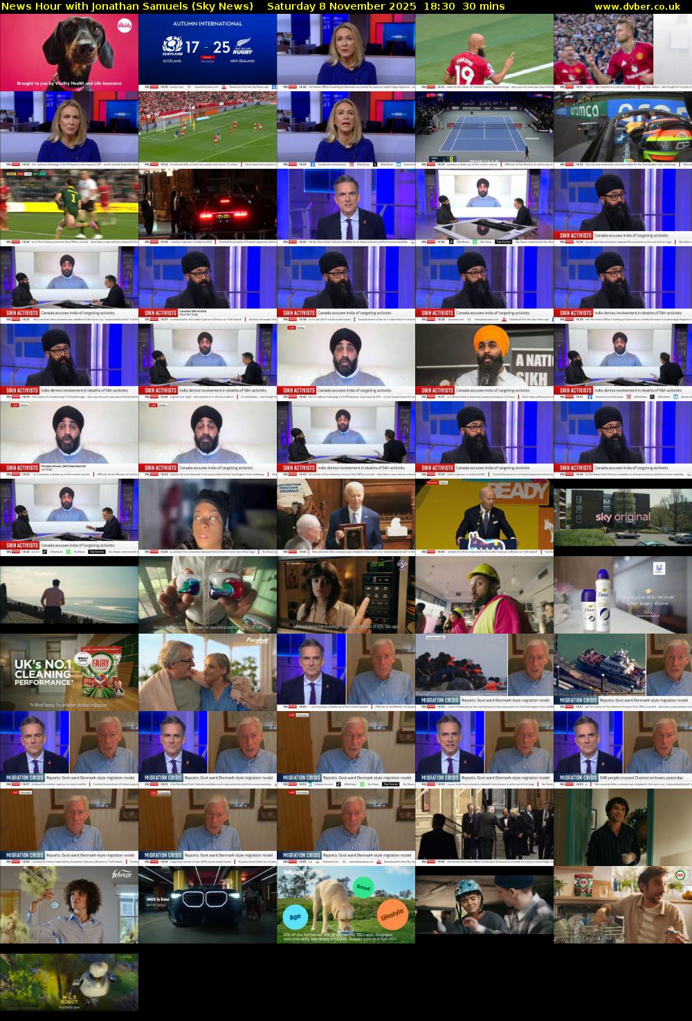 News Hour with Jonathan Samuels (Sky News) Saturday 8 November 2025 18:30 - 19:00