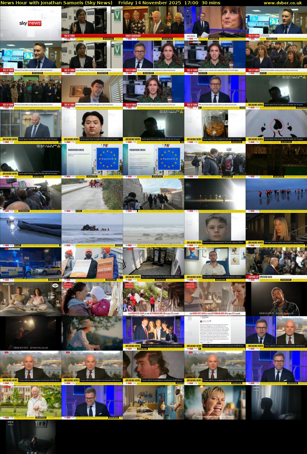 News Hour with Jonathan Samuels (Sky News) Friday 14 November 2025 17:00 - 17:30