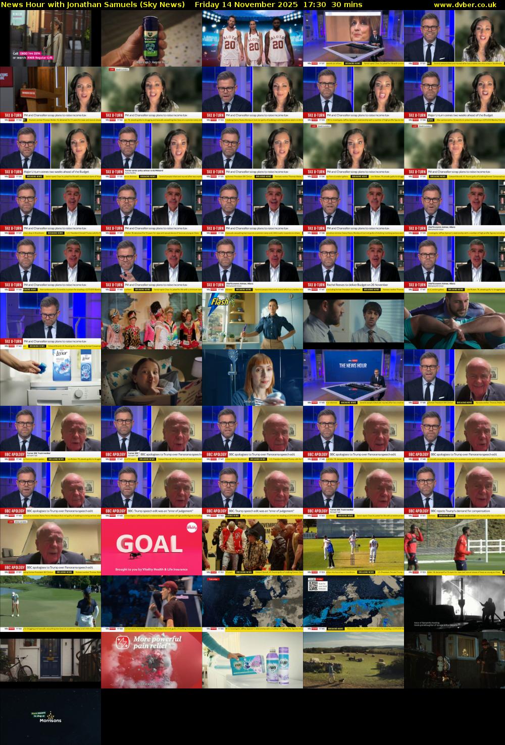 News Hour with Jonathan Samuels (Sky News) Friday 14 November 2025 17:30 - 18:00