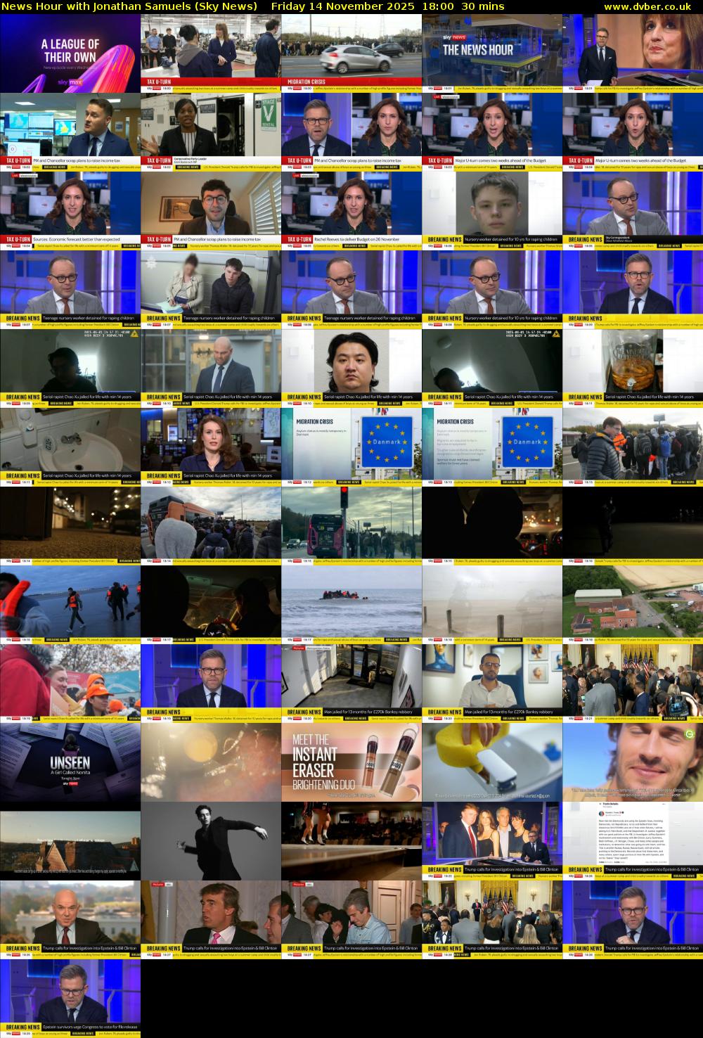 News Hour with Jonathan Samuels (Sky News) Friday 14 November 2025 18:00 - 18:30