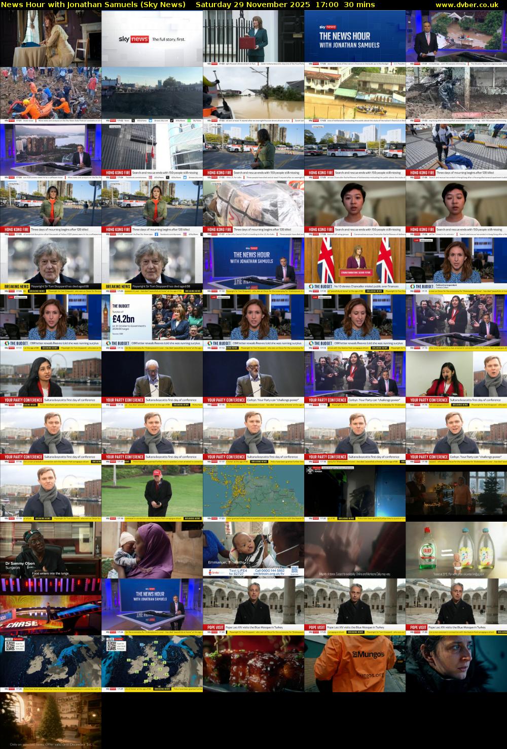 News Hour with Jonathan Samuels (Sky News) Saturday 29 November 2025 17:00 - 17:30