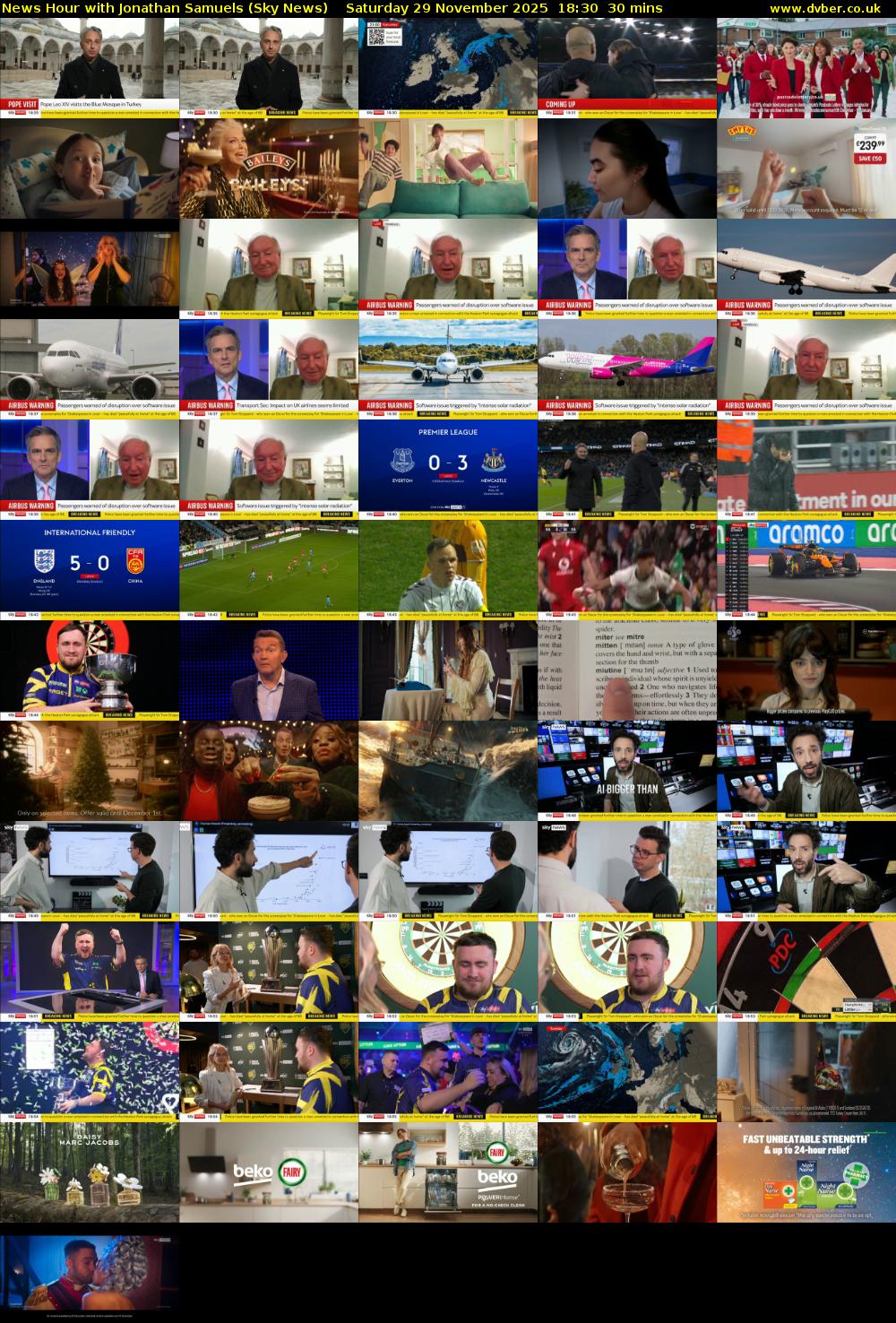 News Hour with Jonathan Samuels (Sky News) Saturday 29 November 2025 18:30 - 19:00