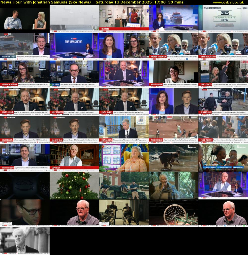 News Hour with Jonathan Samuels (Sky News) Saturday 13 December 2025 17:00 - 17:30