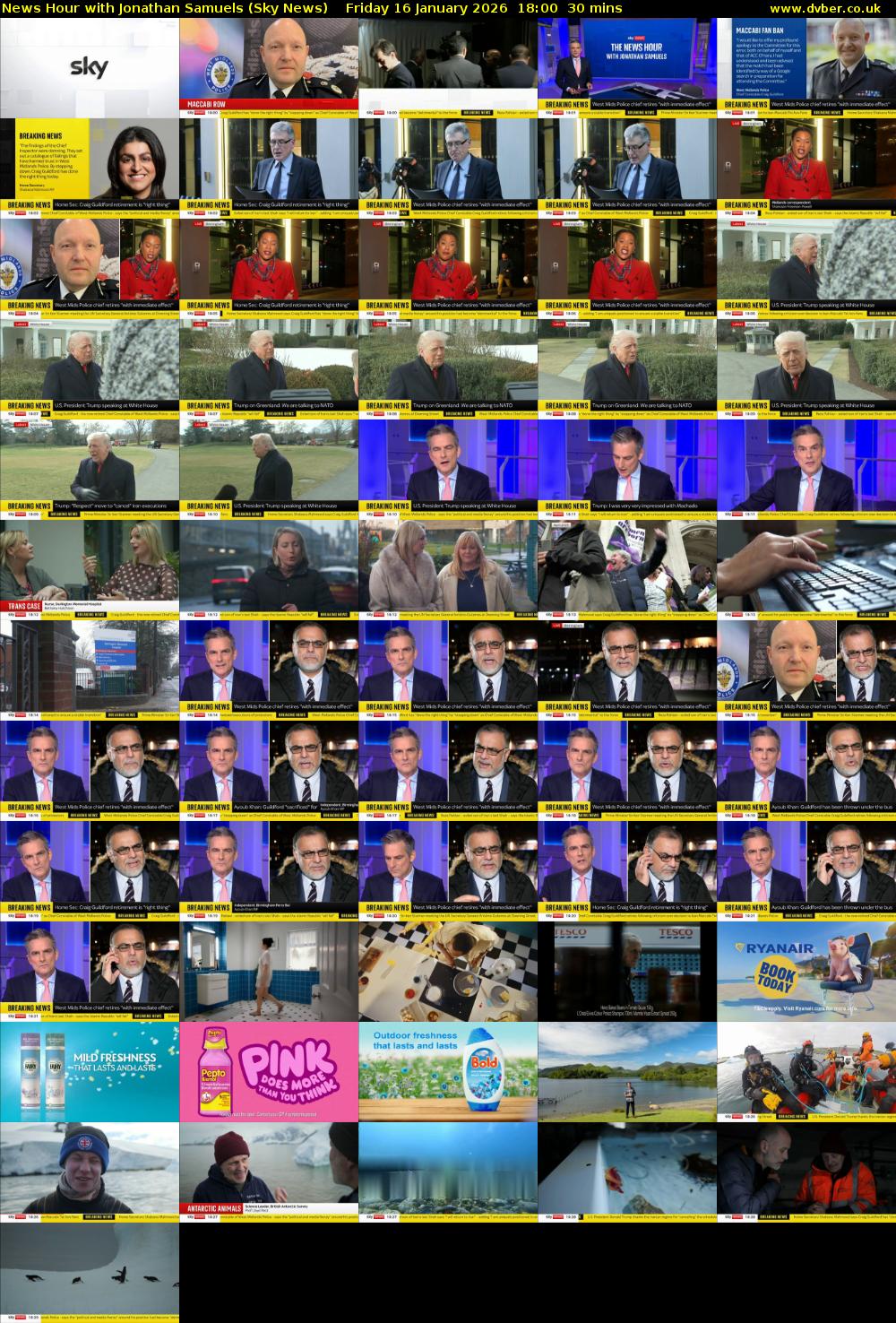 News Hour with Jonathan Samuels (Sky News) Friday 16 January 2026 18:00 - 18:30