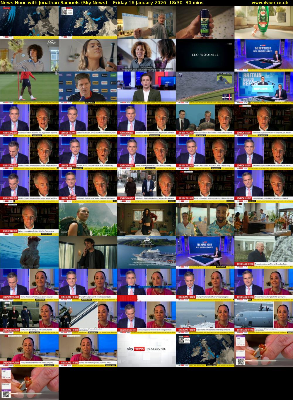 News Hour with Jonathan Samuels (Sky News) Friday 16 January 2026 18:30 - 19:00