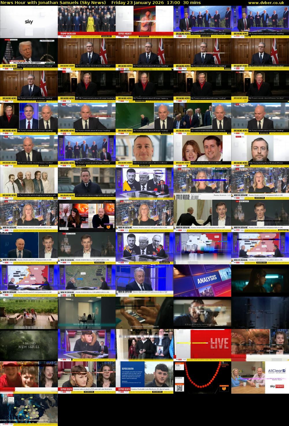 News Hour with Jonathan Samuels (Sky News) Friday 23 January 2026 17:00 - 17:30