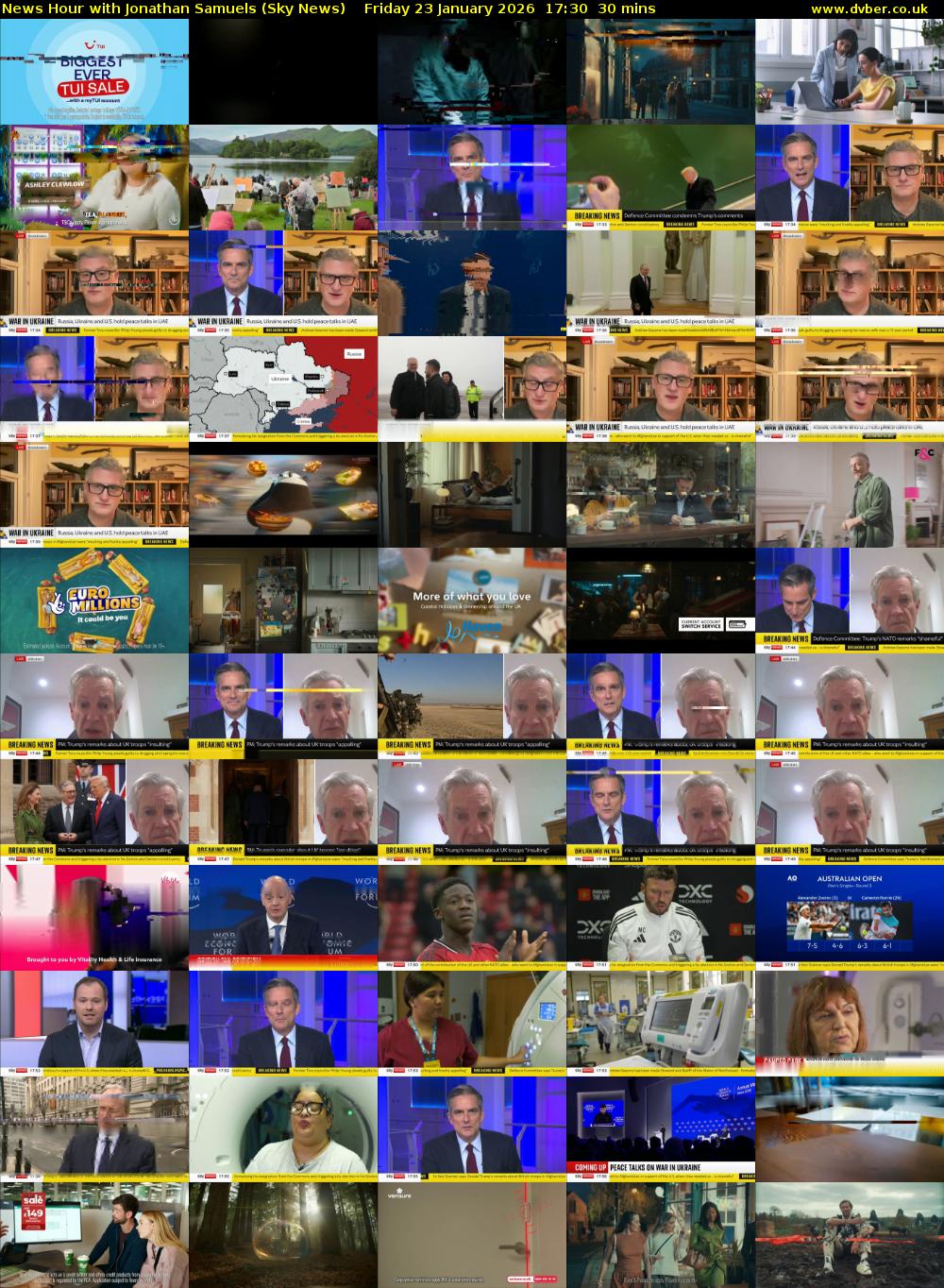 News Hour with Jonathan Samuels (Sky News) Friday 23 January 2026 17:30 - 18:00