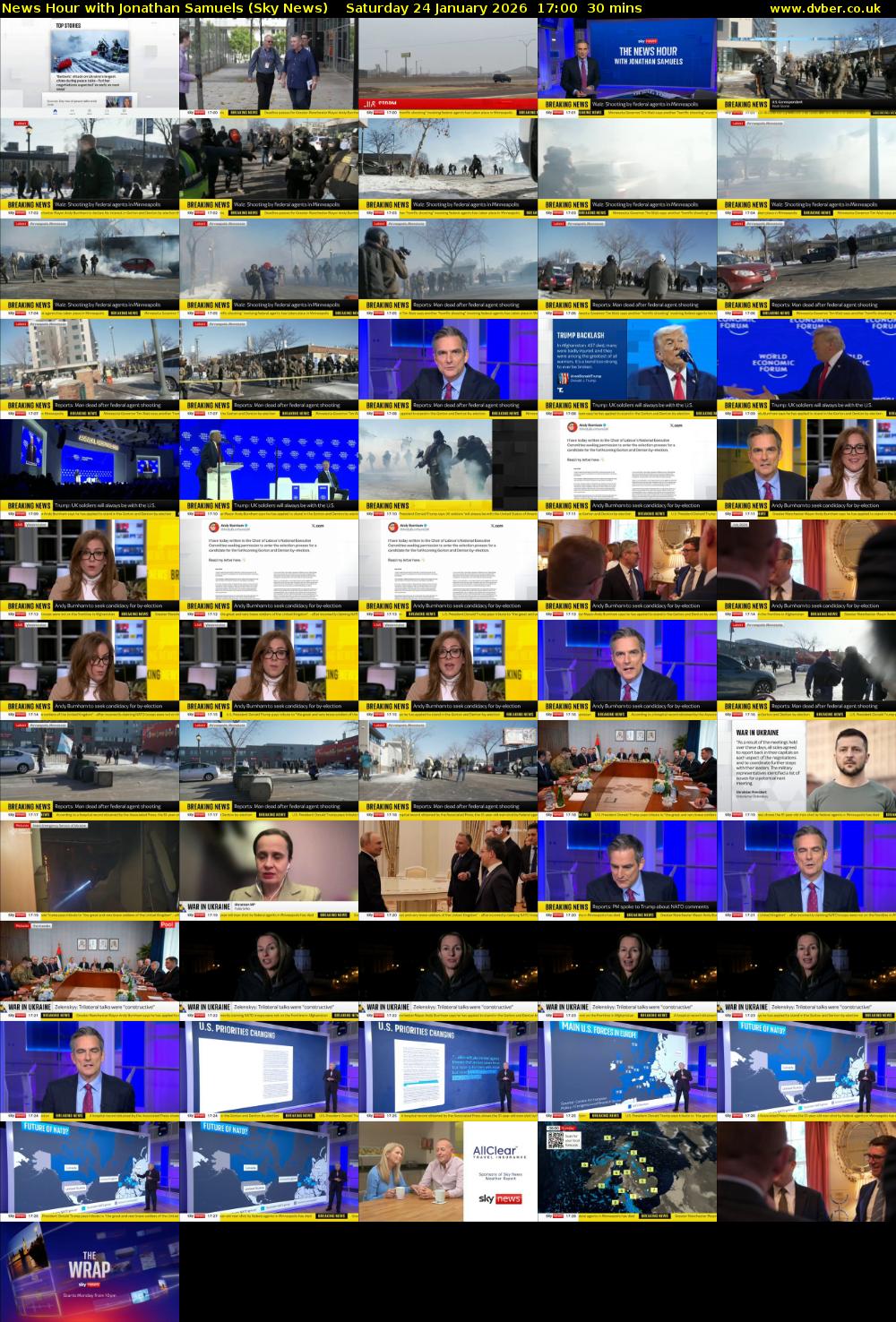 News Hour with Jonathan Samuels (Sky News) Saturday 24 January 2026 17:00 - 17:30