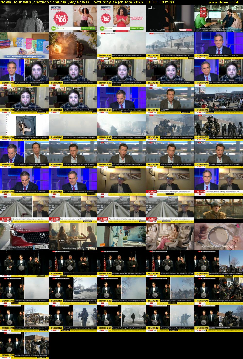 News Hour with Jonathan Samuels (Sky News) Saturday 24 January 2026 17:30 - 18:00