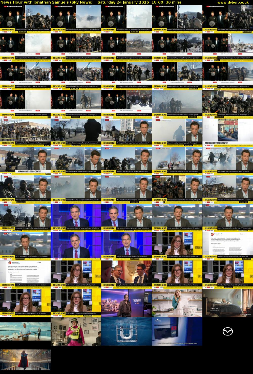 News Hour with Jonathan Samuels (Sky News) Saturday 24 January 2026 18:00 - 18:30