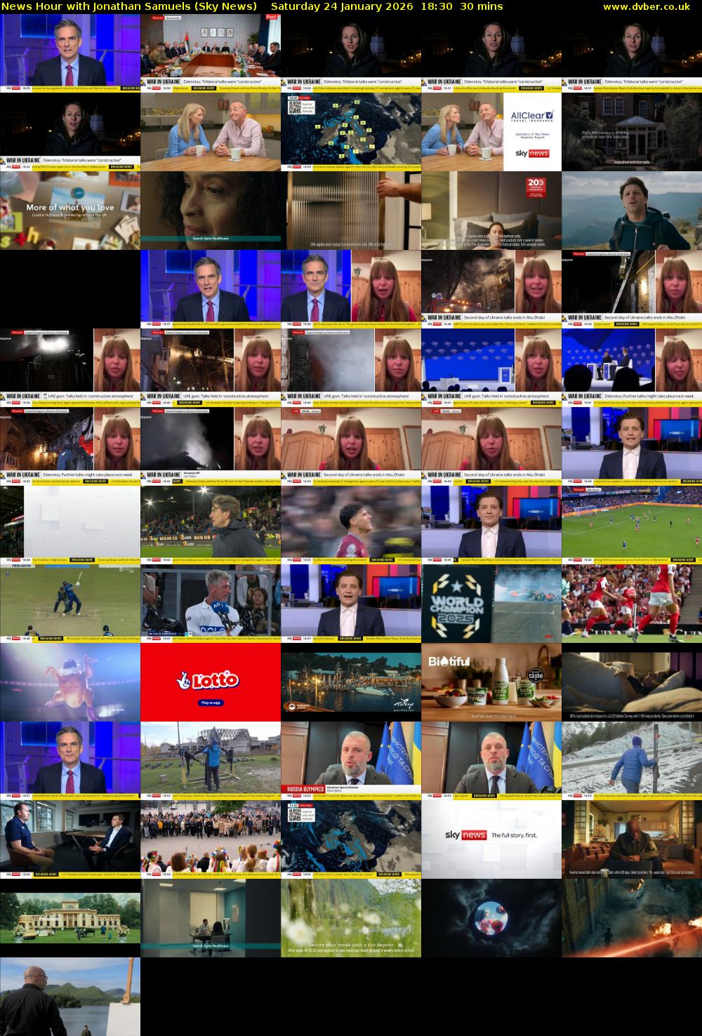 News Hour with Jonathan Samuels (Sky News) Saturday 24 January 2026 18:30 - 19:00