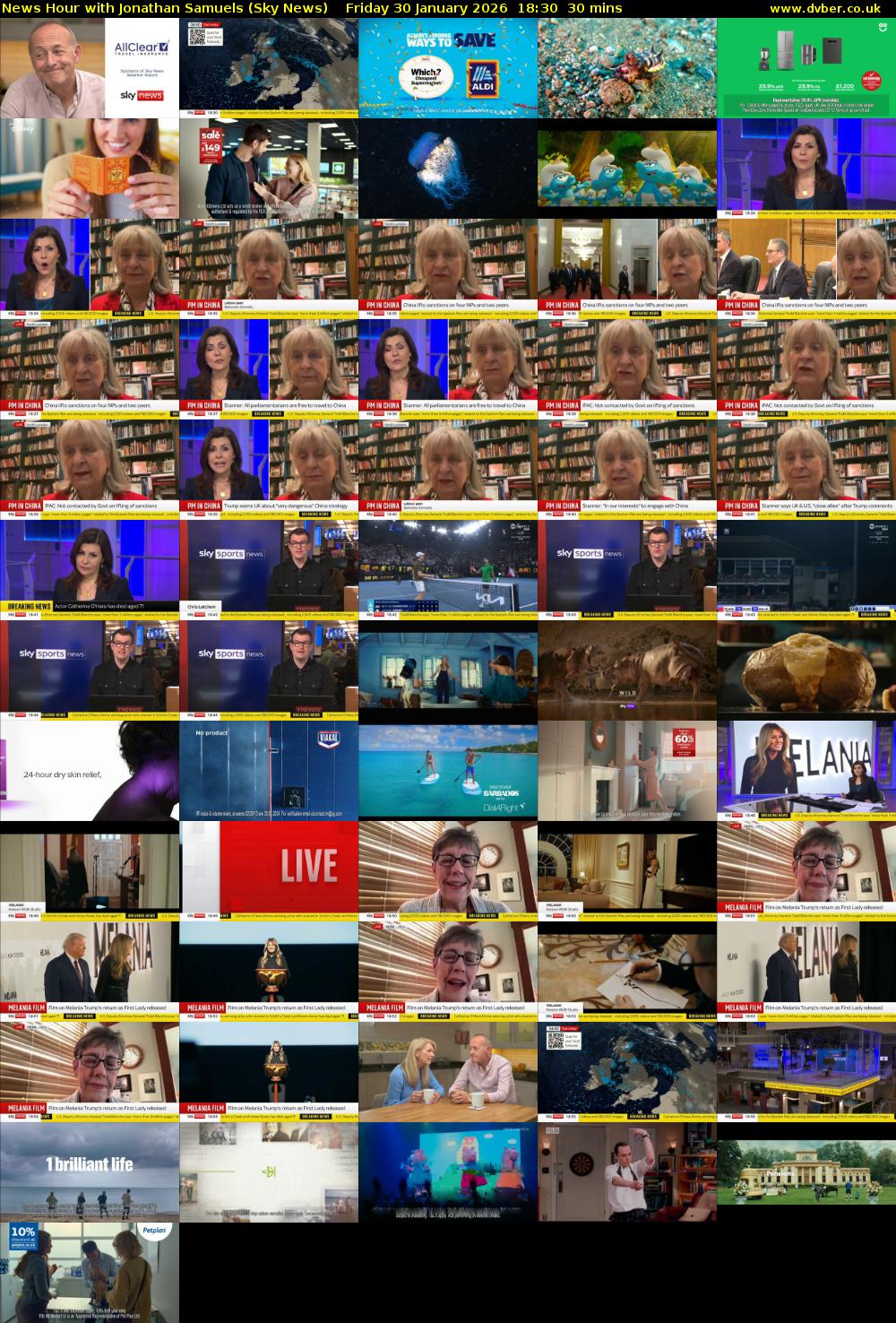 News Hour with Jonathan Samuels (Sky News) Friday 30 January 2026 18:30 - 19:00