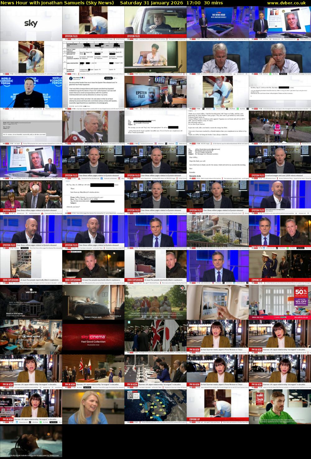 News Hour with Jonathan Samuels (Sky News) Saturday 31 January 2026 17:00 - 17:30