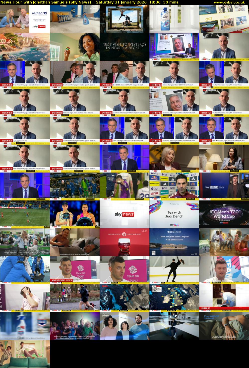 News Hour with Jonathan Samuels (Sky News) Saturday 31 January 2026 18:30 - 19:00