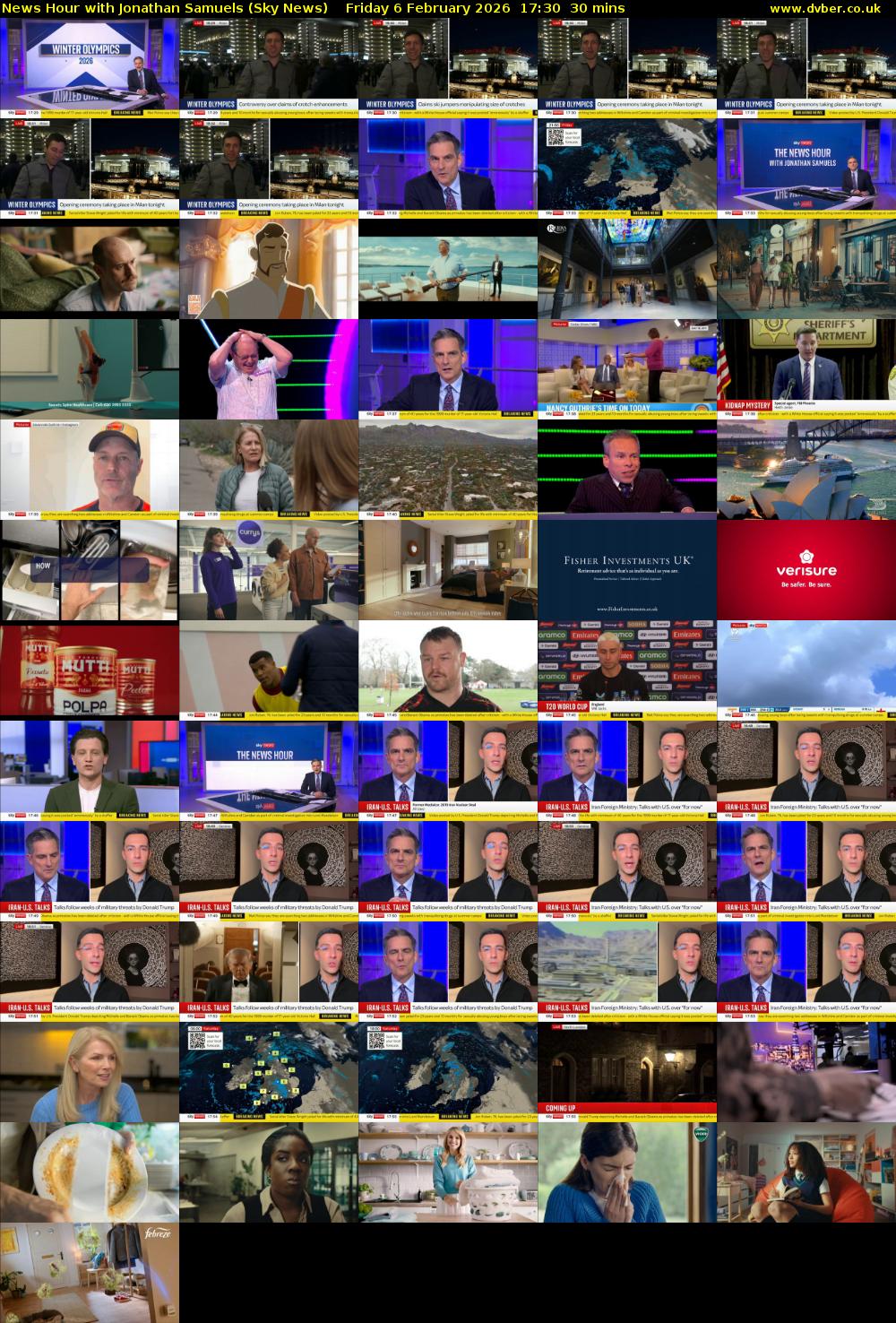 News Hour with Jonathan Samuels (Sky News) Friday 6 February 2026 17:30 - 18:00