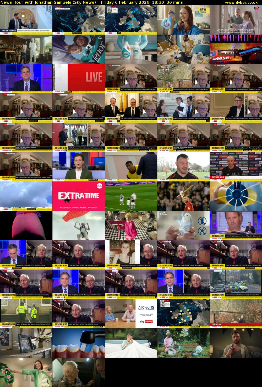 News Hour with Jonathan Samuels (Sky News) Friday 6 February 2026 18:30 - 19:00