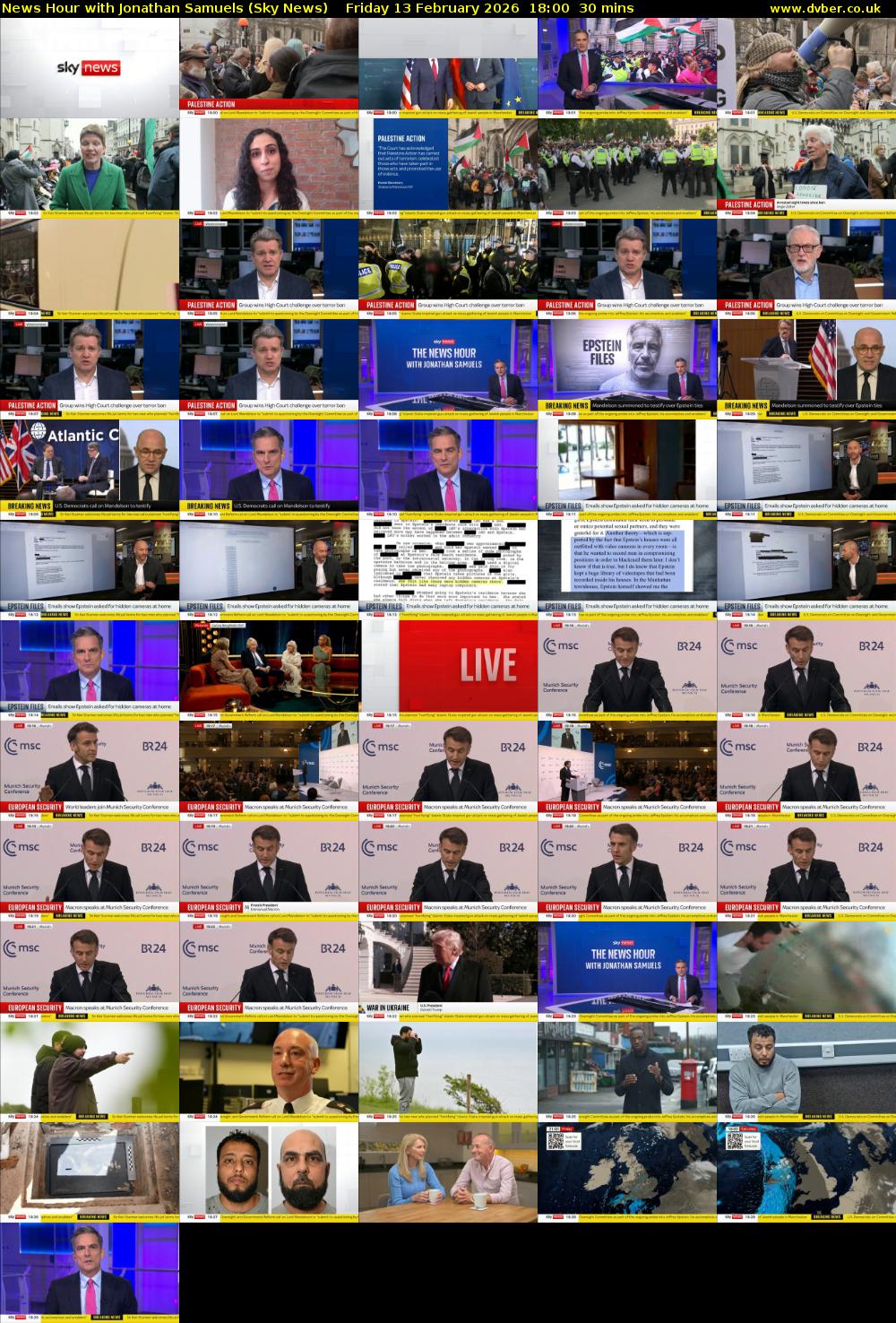 News Hour with Jonathan Samuels (Sky News) Friday 13 February 2026 18:00 - 18:30