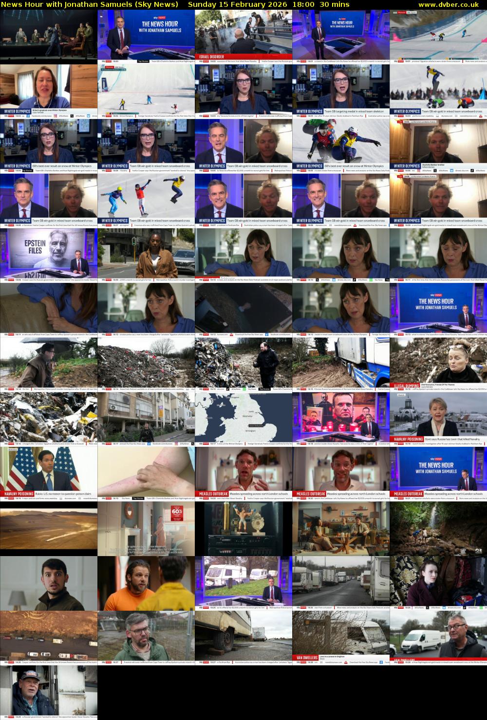 News Hour with Jonathan Samuels (Sky News) Sunday 15 February 2026 18:00 - 18:30
