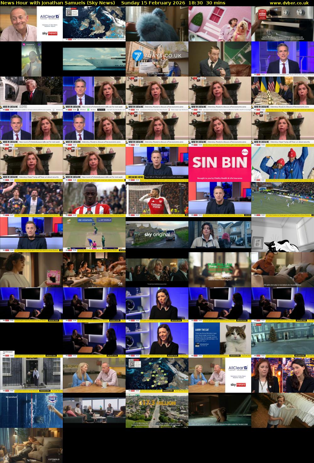 News Hour with Jonathan Samuels (Sky News) Sunday 15 February 2026 18:30 - 19:00