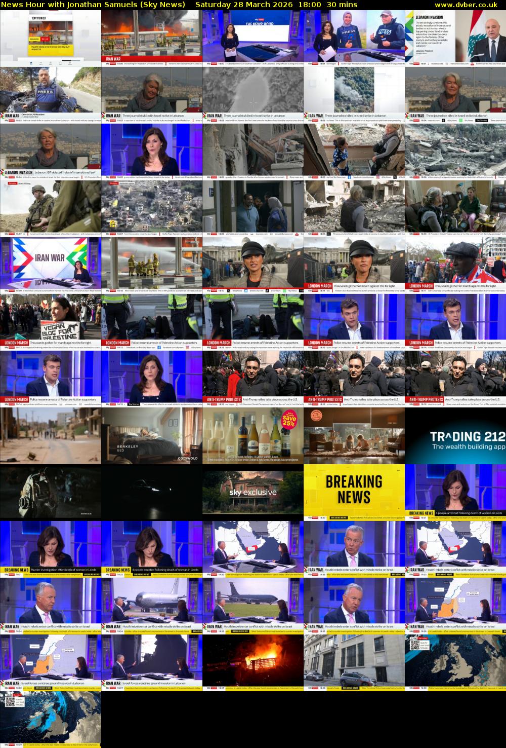 News Hour with Jonathan Samuels (Sky News) Saturday 28 March 2026 18:00 - 18:30