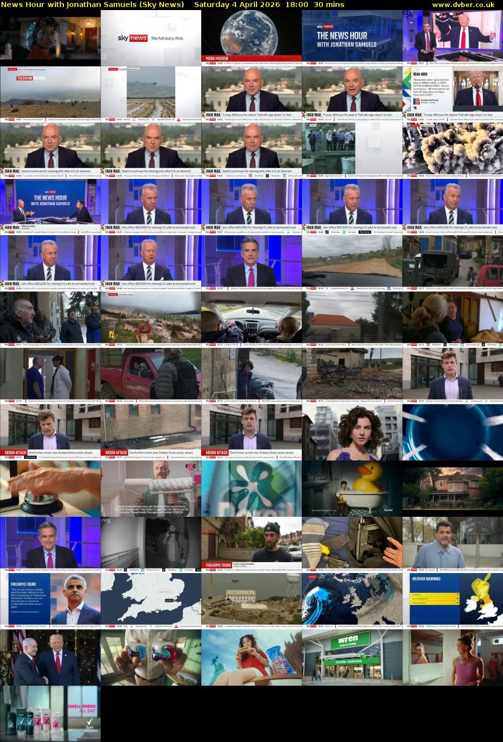 News Hour with Jonathan Samuels (Sky News) Saturday 4 April 2026 18:00 - 18:30