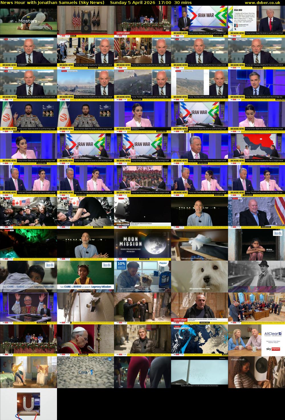 News Hour with Jonathan Samuels (Sky News) Sunday 5 April 2026 17:00 - 17:30