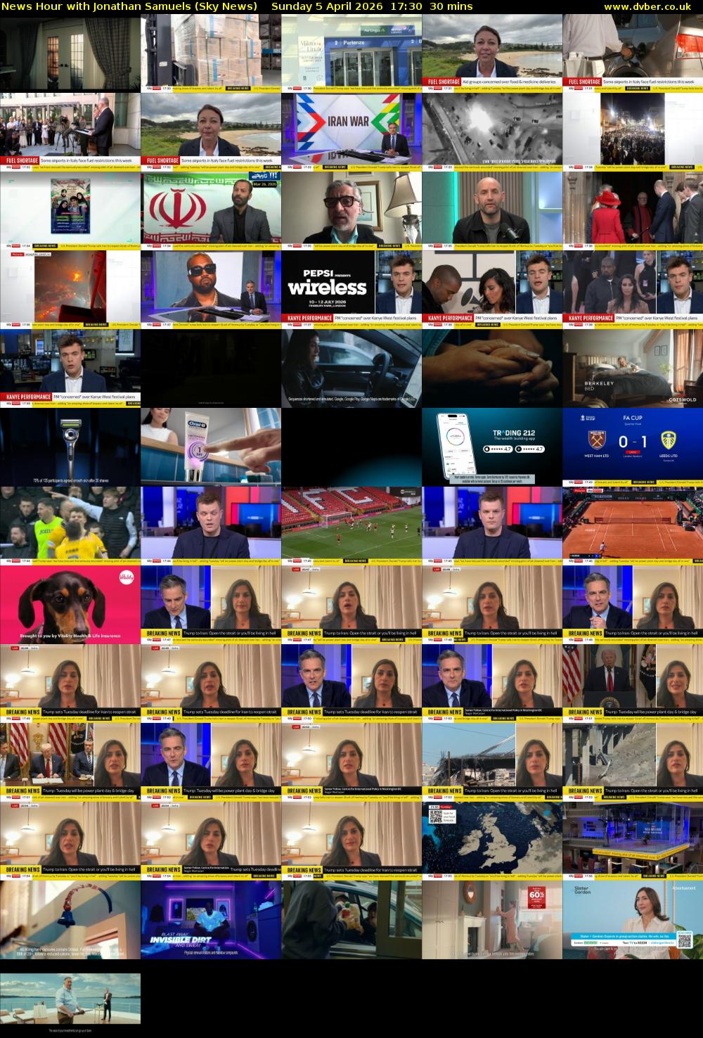 News Hour with Jonathan Samuels (Sky News) Sunday 5 April 2026 17:30 - 18:00