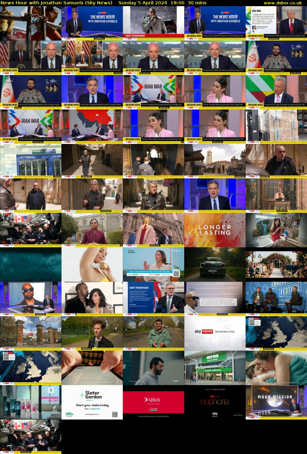 News Hour with Jonathan Samuels (Sky News) Sunday 5 April 2026 18:00 - 18:30