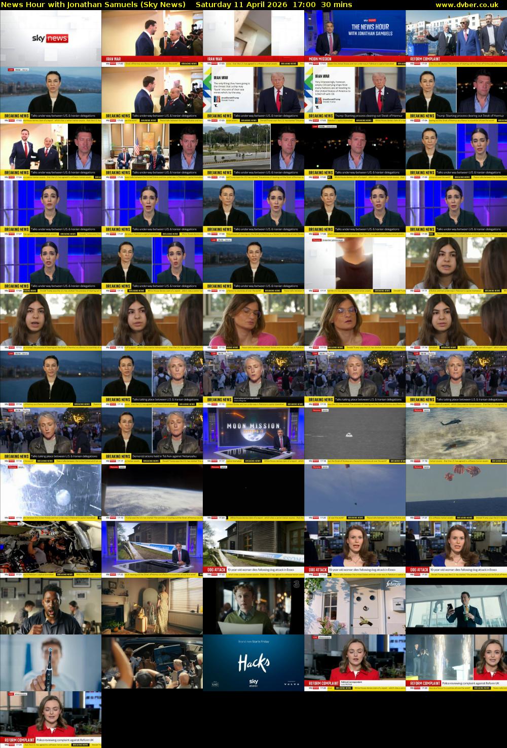 News Hour with Jonathan Samuels (Sky News) Saturday 11 April 2026 17:00 - 17:30