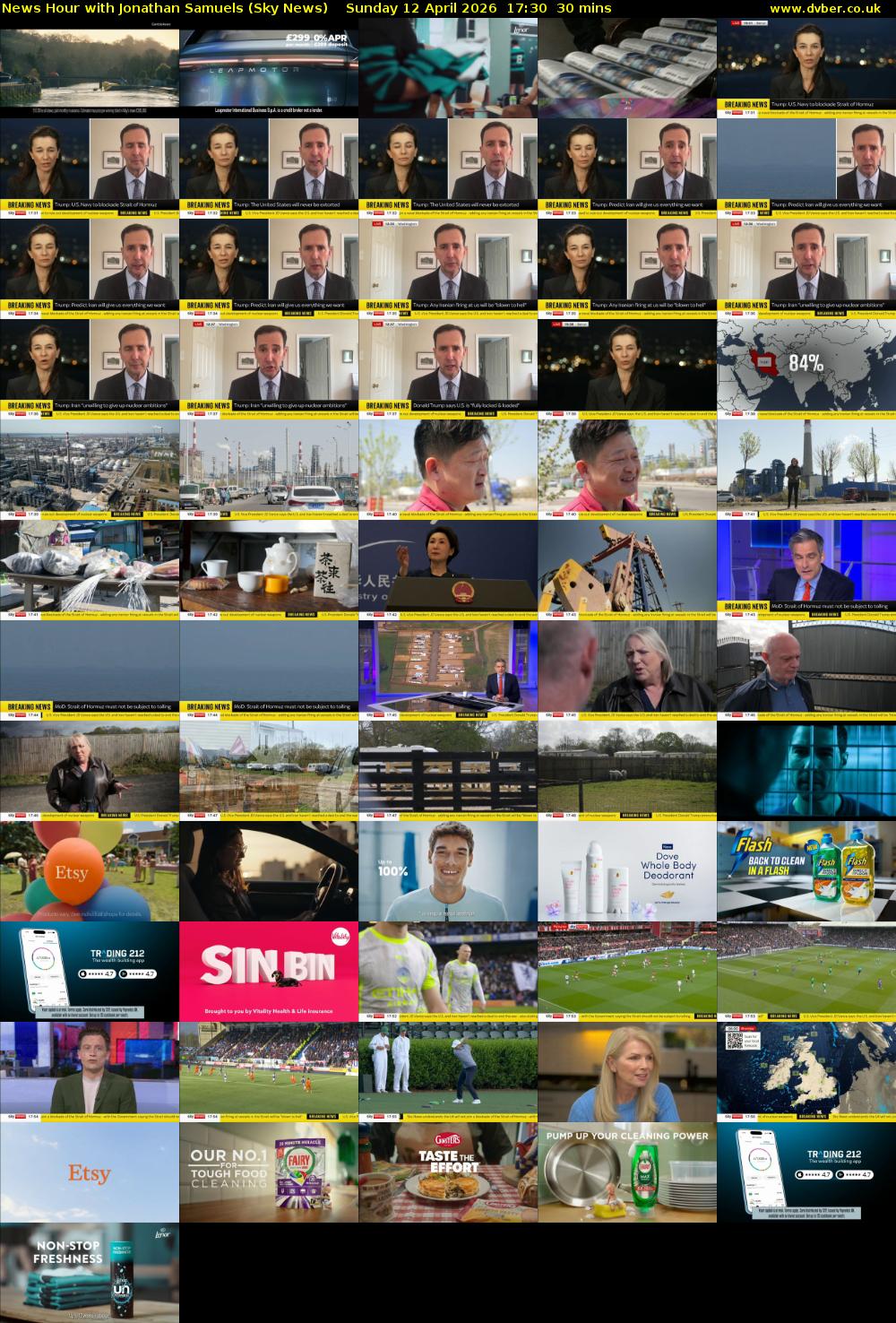 News Hour with Jonathan Samuels (Sky News) Sunday 12 April 2026 17:30 - 18:00