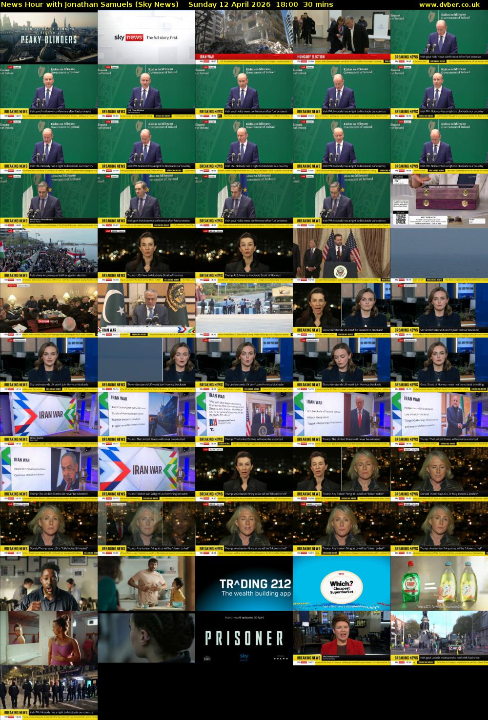 News Hour with Jonathan Samuels (Sky News) Sunday 12 April 2026 18:00 - 18:30