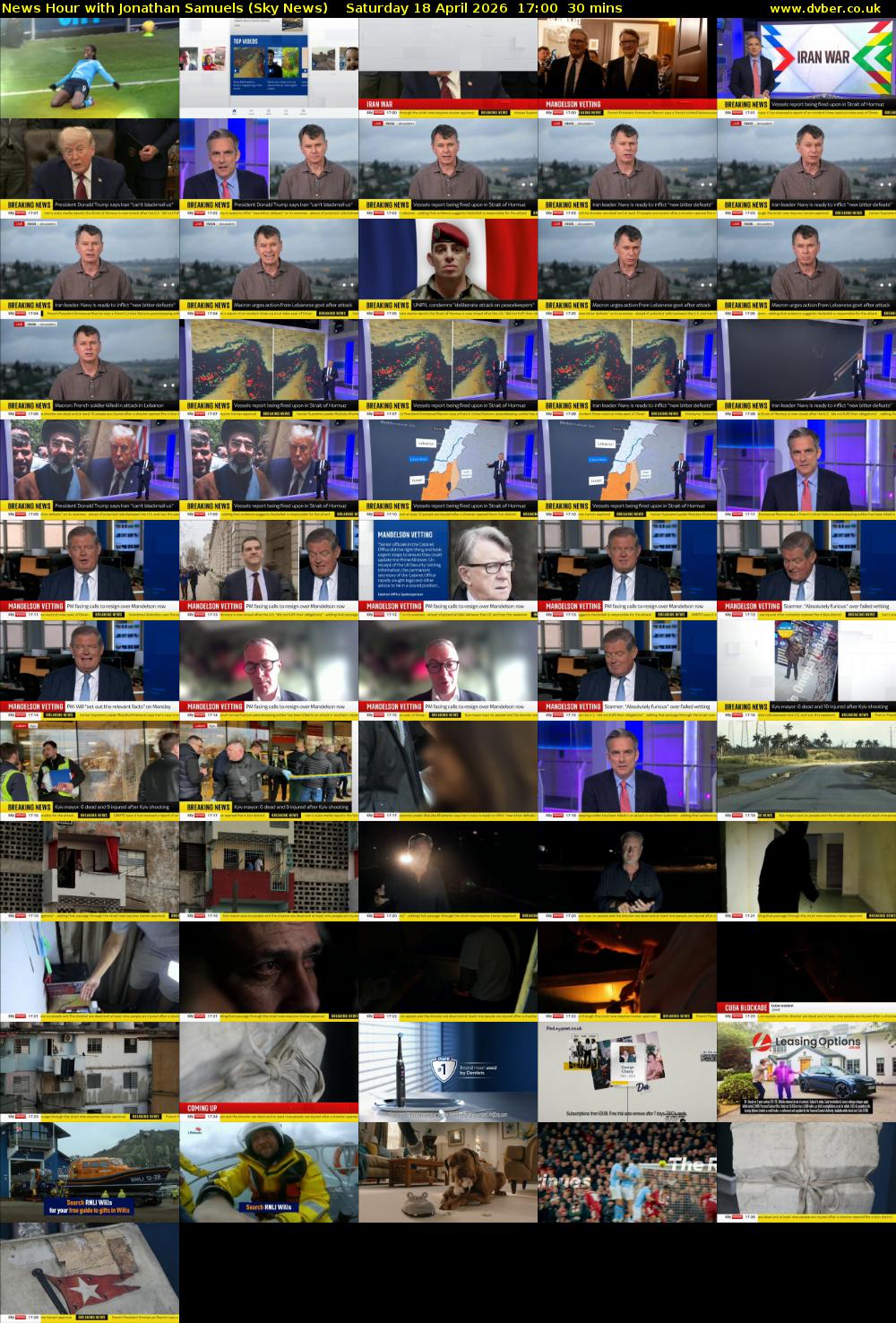 News Hour with Jonathan Samuels (Sky News) Saturday 18 April 2026 17:00 - 17:30