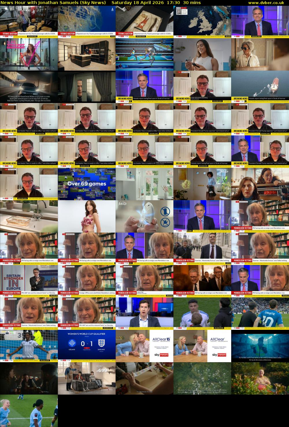 News Hour with Jonathan Samuels (Sky News) Saturday 18 April 2026 17:30 - 18:00