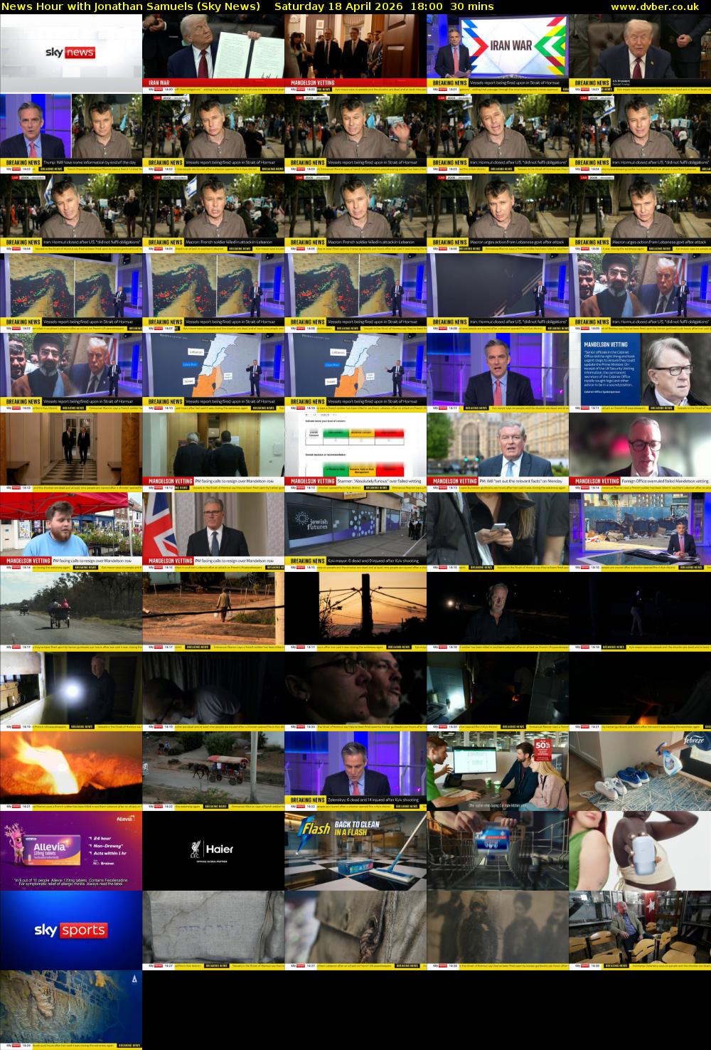 News Hour with Jonathan Samuels (Sky News) Saturday 18 April 2026 18:00 - 18:30