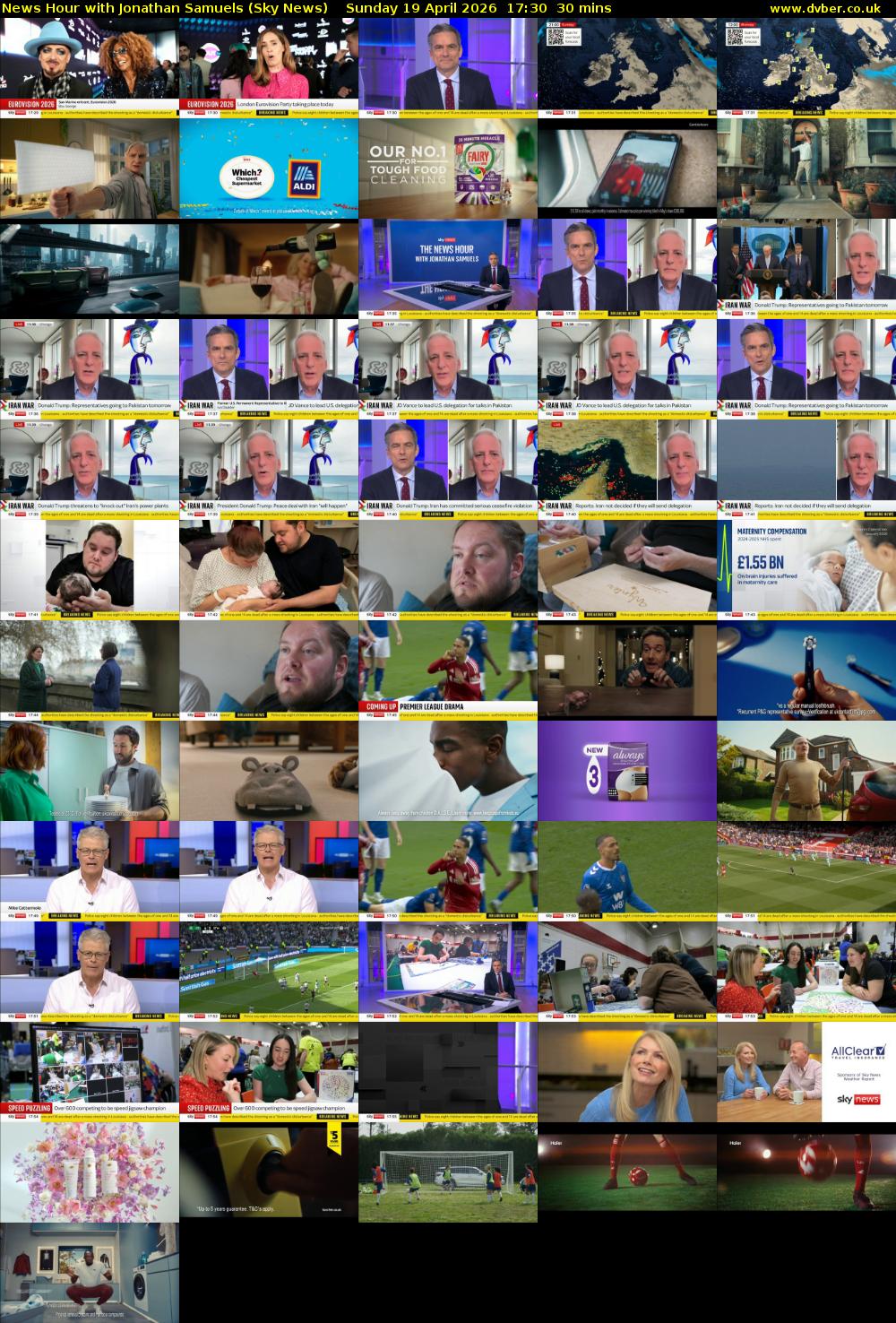 News Hour with Jonathan Samuels (Sky News) Sunday 19 April 2026 17:30 - 18:00